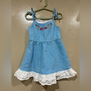 Bonnie Baby Blue and White Ruffled Tiered Sundress